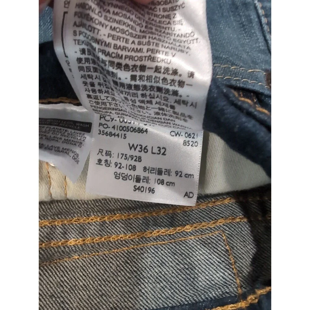 Levi's 514 Blue Jeans Men's 36x32 Medium Wash Straight EUC